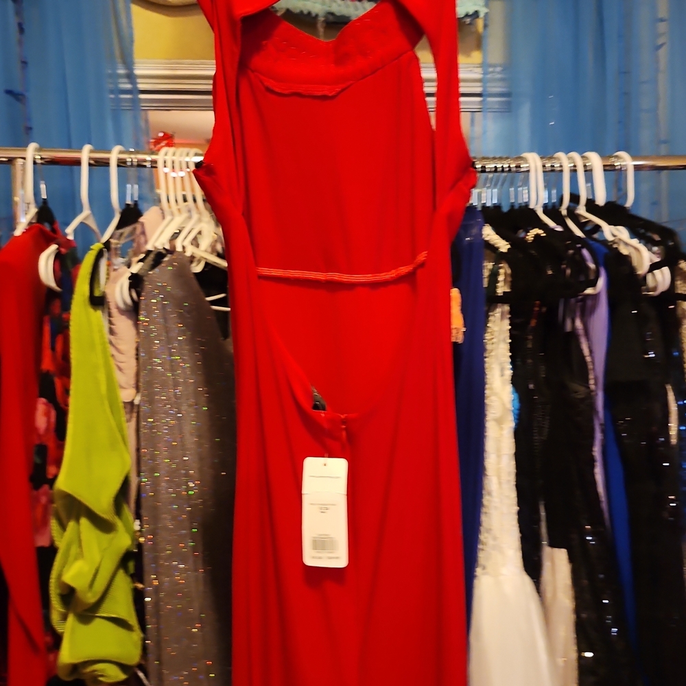 Chic Scarlet Backless Dress